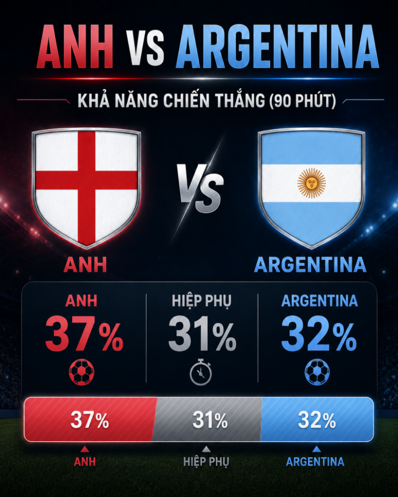 Tỷ lệ thắng Anh vs Argentina: Xác suất ngỡ ngàng - World Cup 2026 867356