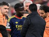 Saka có nguy cơ vắng 12 trận, Arsenal vẫn san bằng điểm với Man City